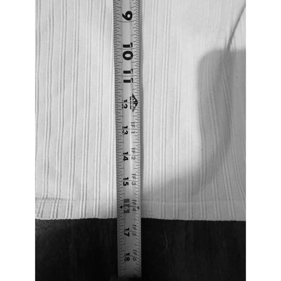 One Step Up White Long Sleeve Ribbed Square Neck Casual Chic Crop Top XL - Picture 5 of 6